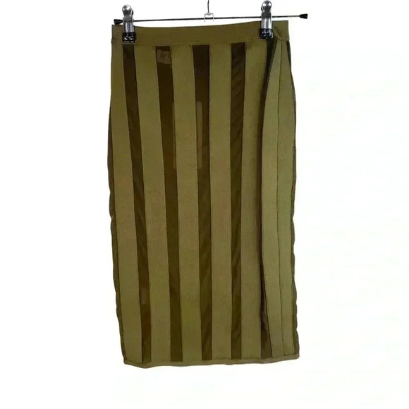 House of CB Olive Khaki Bandage Pencil Skirt - Picture 2 of 9